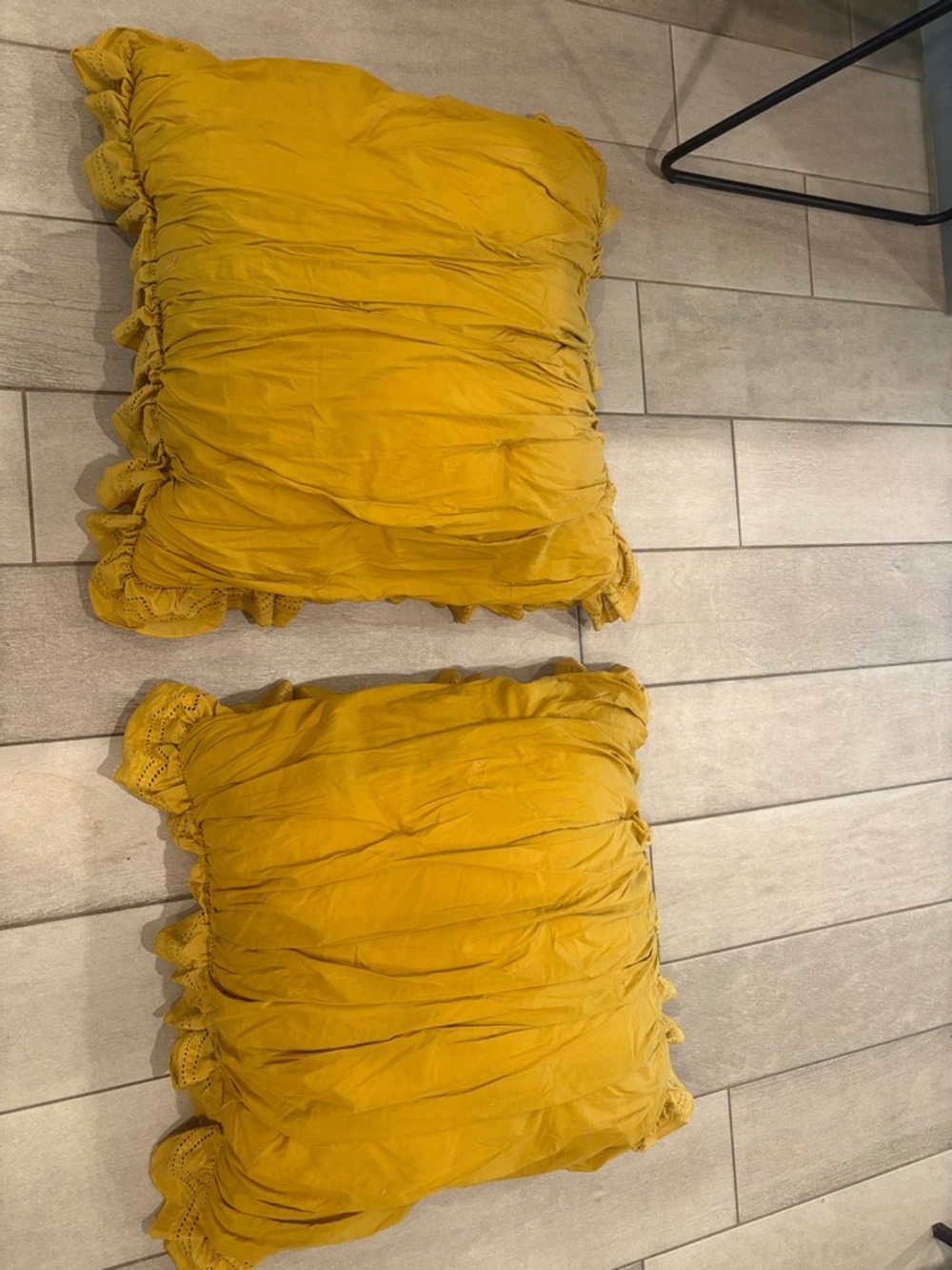 Set of 2 Mustard Yellow euro shams